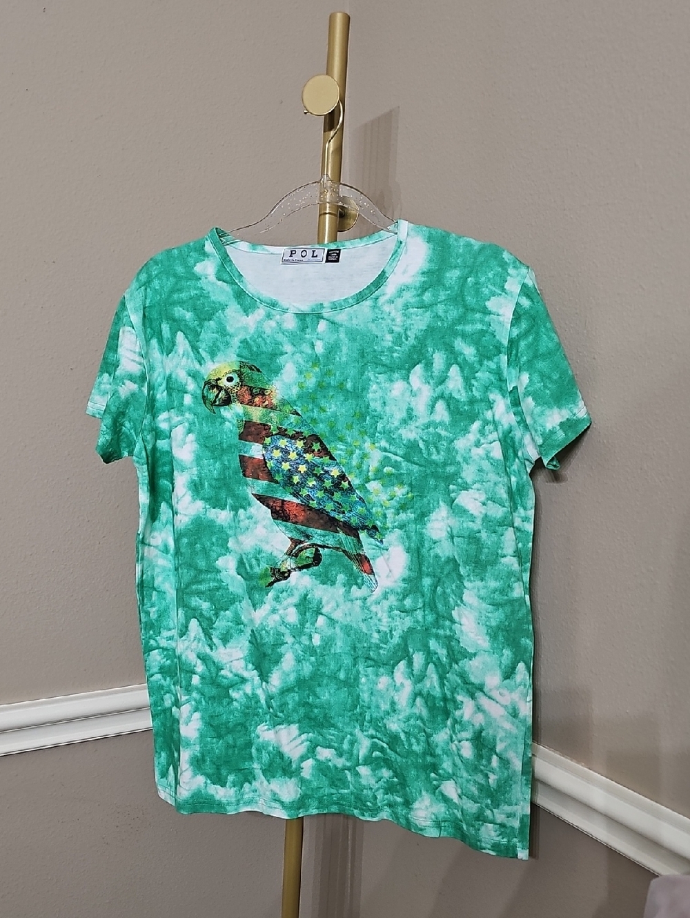 POL Green Tie Dye Tshirt with Eagle Graphic, nwot